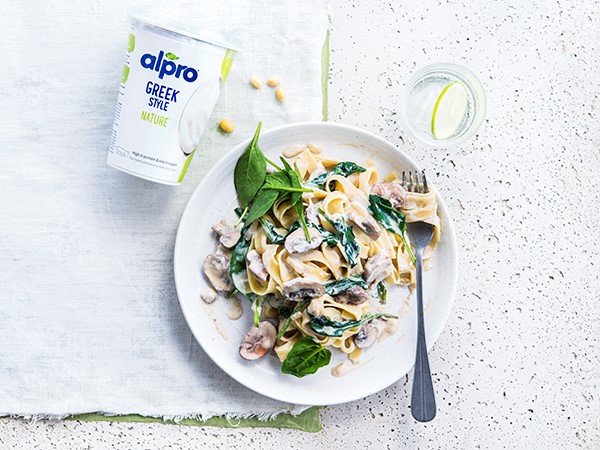 TAGLIATELLE MET PADDENSTOELEN EN SPINAZIE - Alpro